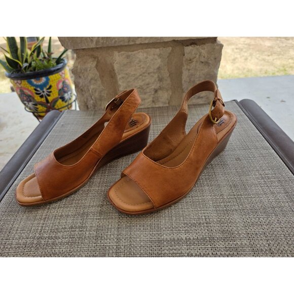 Söfft Tan Leather Slingback Wedge Sandals Women’s Size 11M | Open Toe Comfort Sh - Picture 3 of 9